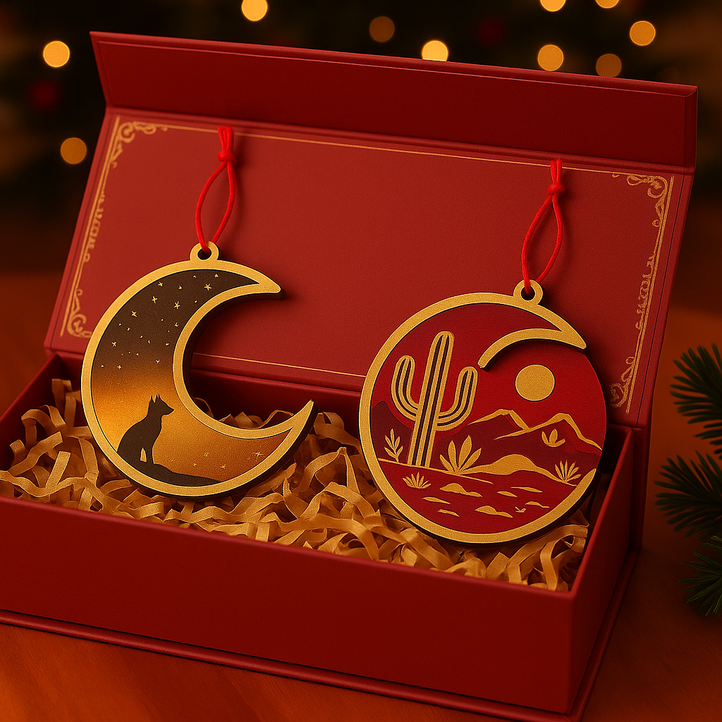 Golden Desert Night Ornament Duo