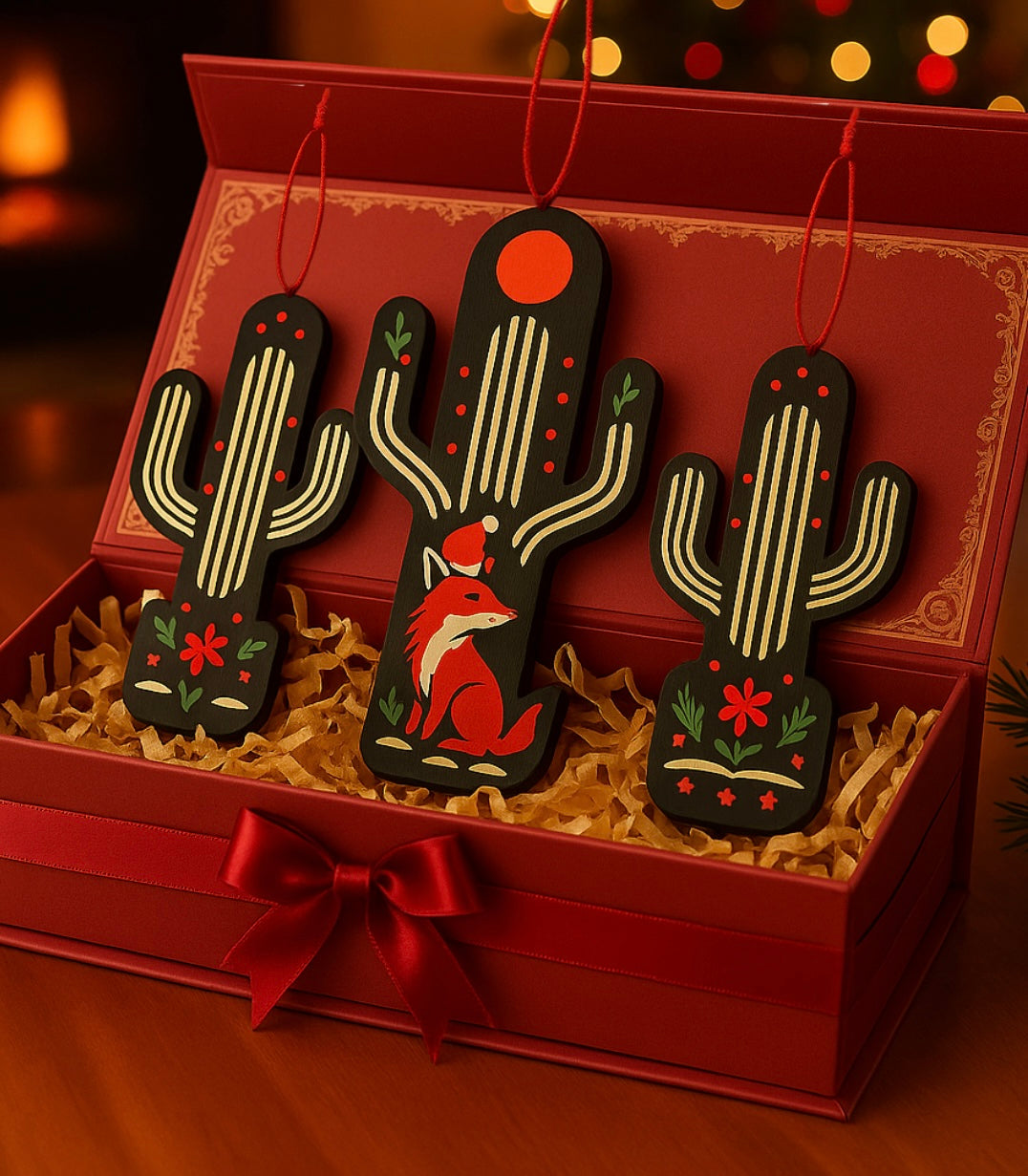Desert Solstice Fox Ornament Set